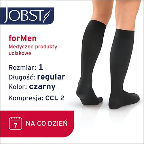 Miniaturka artykułu - #0 JOBST FORMEN EXPLORE podkolan&oacute;wki uciskowe CCL2 czarny, rozmiar 1 ZP