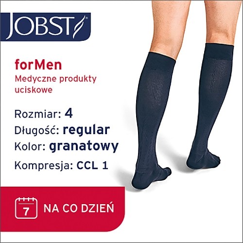 Miniaturka artykułu - #0 JOBST FORMEN EXPLORE podkolan&oacute;wki uciskowe CCL1 granatowy, rozmiar 4 ZP