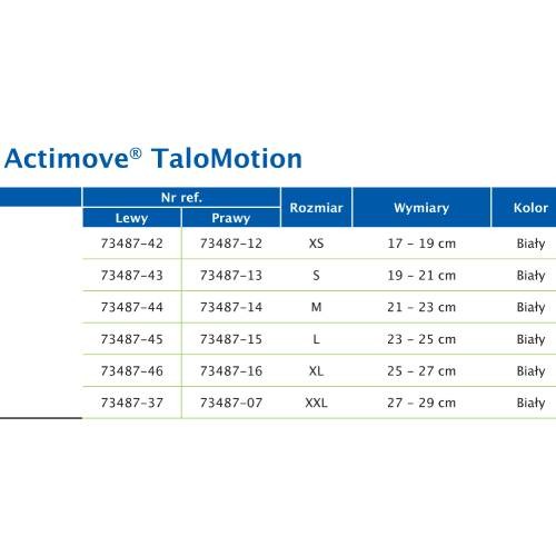 Miniaturka artykułu - #0 Actimove Professional Line Stabilizator stawu skokowego z kompresją L lewy biały