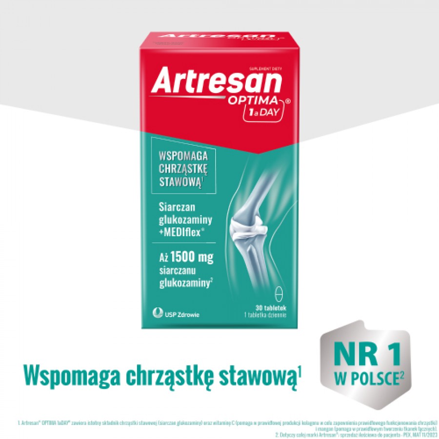 Miniaturka artykułu - #1 Artresan Optima 1 a day, 30 kaps. - suplement diety z kolagenem