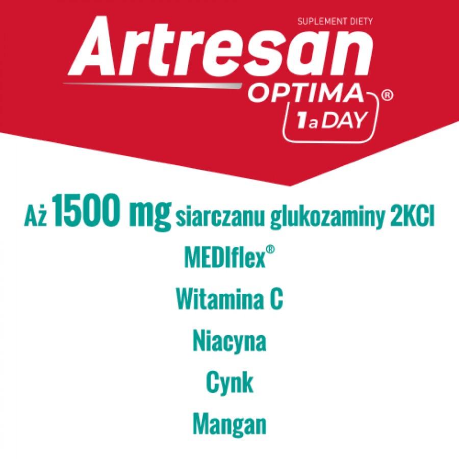 Zdjęcie produktu - 2 Artresan Optima 1 a day, 30 kaps. - suplement diety z kolagenem