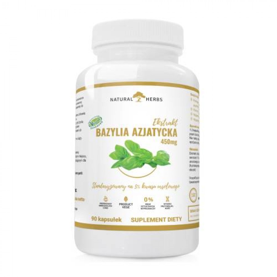 Miniaturka artykułu - #0 ALTOPHARMA Bazylia Azjatycka 450 mg, 90 kaps