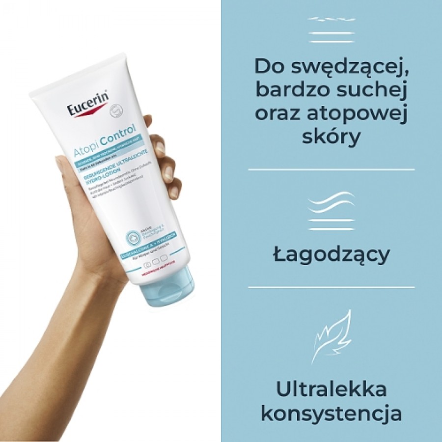 Miniaturka artykułu - #1 Eucerin AtopiControl Hydro-Emulsja kojąca na egzemę, 400 ml