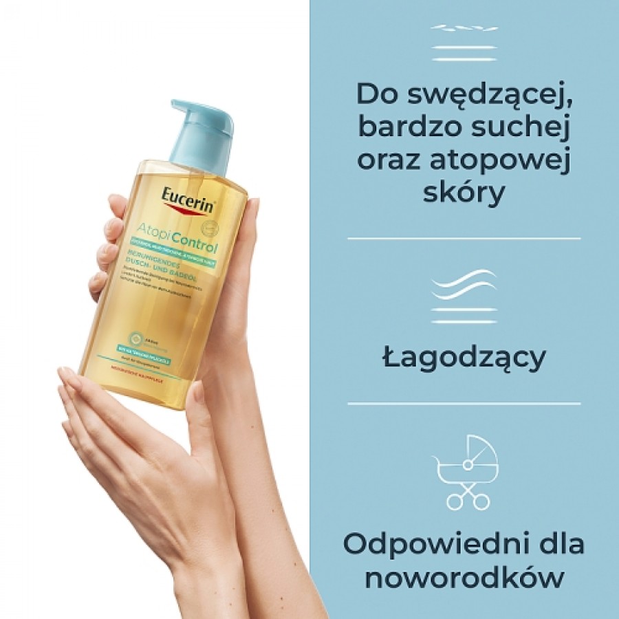 Miniaturka artykułu - #1 Eucerin AtopiControl Olejek do mycia ciała do sk&oacute;ry atopowej, 400 ml