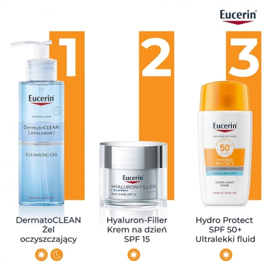 Zdjęcie produktu - 6 Eucerin Hydro Protect Ultralekki fluid ochronny SPF50+, 50 ml