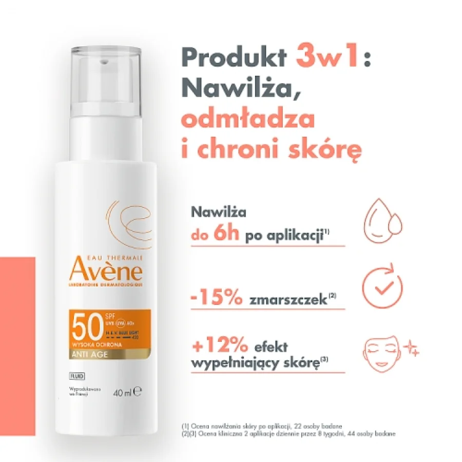 #1 – AVENE Fluid Anti-Age SPF50 Fluid przeciwsłoneczny do cery dojrzałej, 40 ml