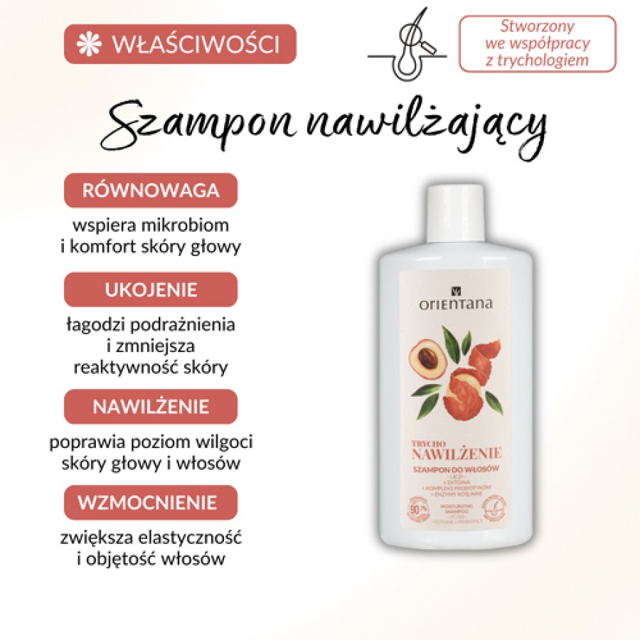 Miniaturka artykułu - #0 Orientana Trycho Nawilżenie Szampon do włos&oacute;w z ektoiną, 200 ml