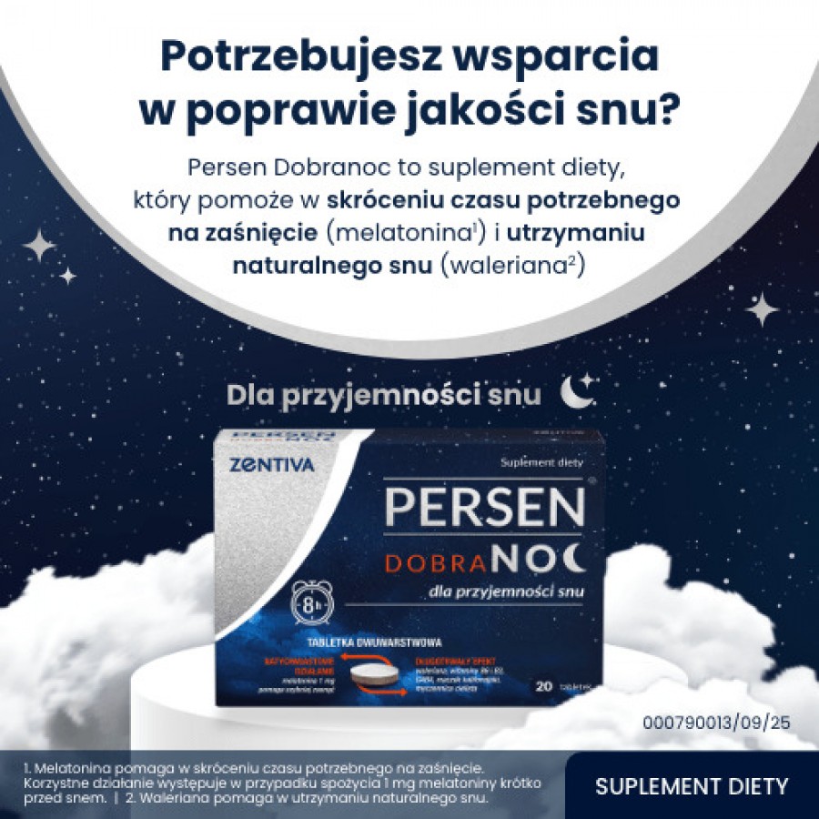 Miniaturka artykułu - #0 Persen Dobranoc, 20 tabl. - suplement diety z melatoniną