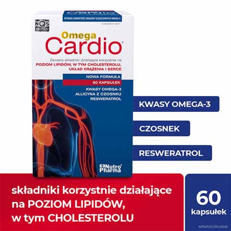 Miniaturka artykułu - #0 OMEGA CARDIO + czosnek, 60 kapsułek