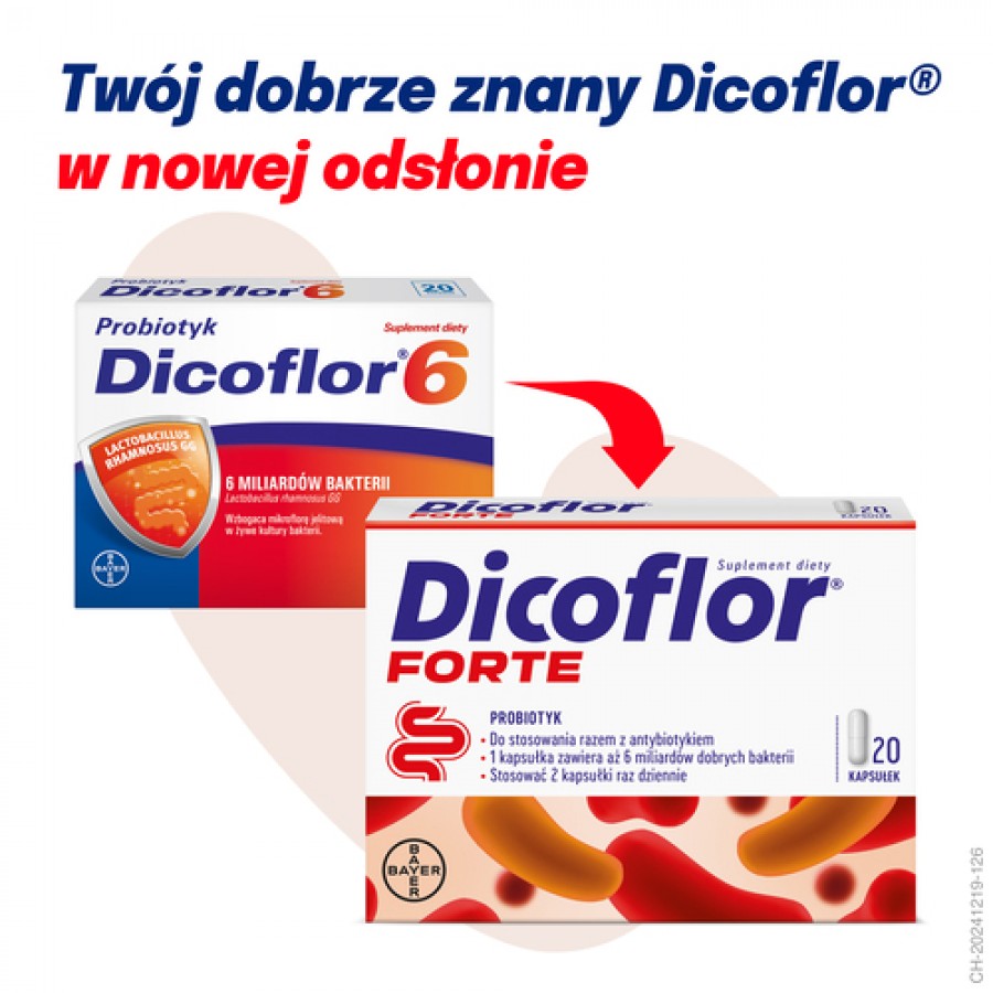 Miniaturka artykułu - #0 Dicoflor Forte probiotyk, 20 kaps.