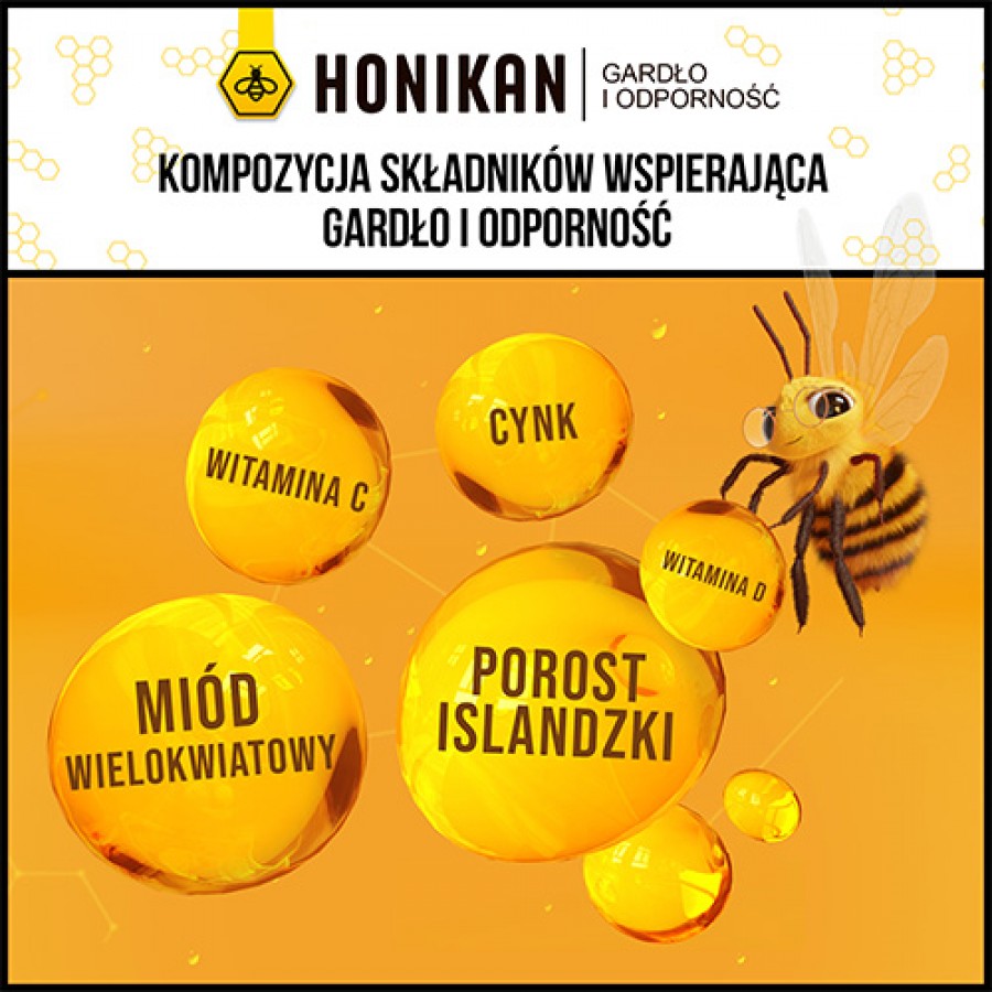 Zdjęcie produktu - 2 Honikan Gardło i Odporność Miodowe Honi - żelki, 30 szt.