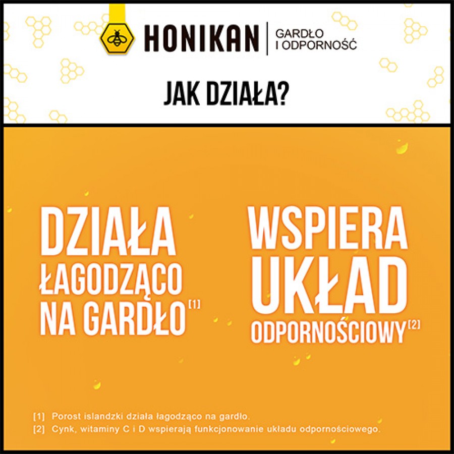 Zdjęcie produktu - 4 Honikan Gardło i Odporność Miodowe Honi - żelki, 30 szt.