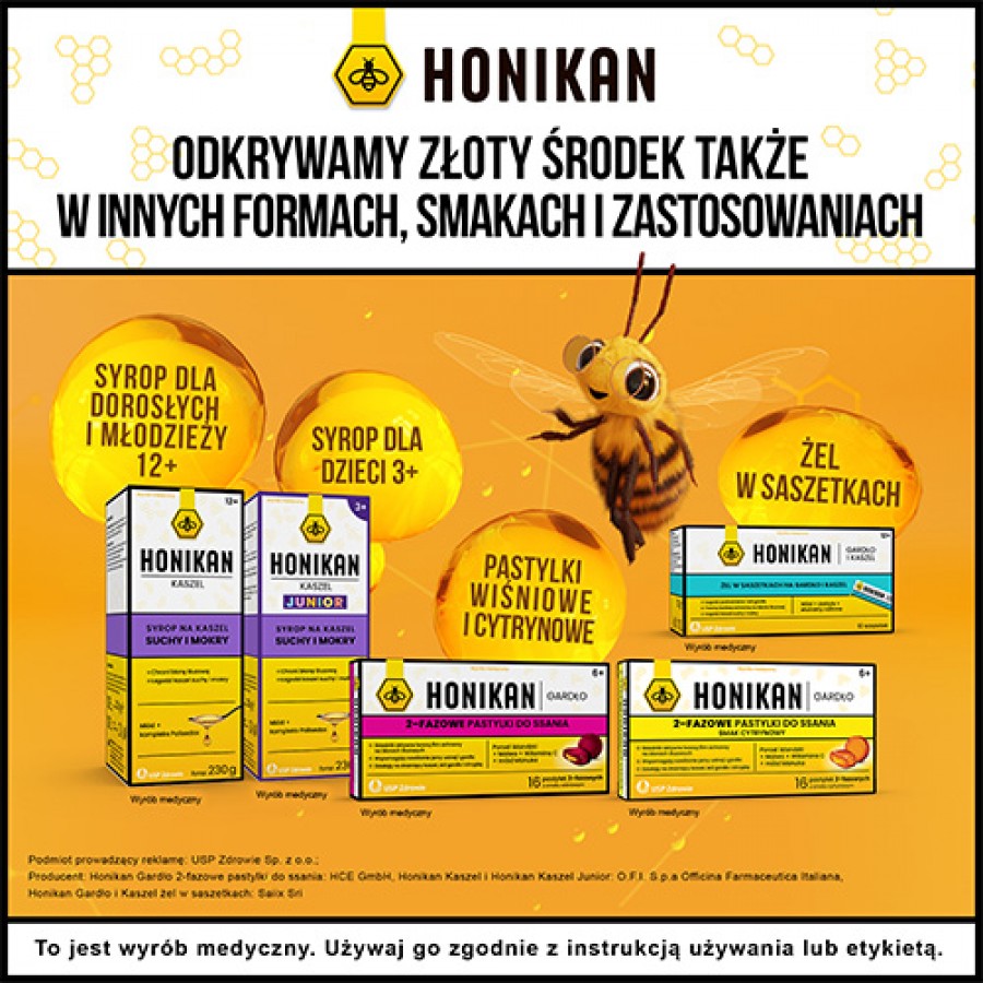 Zdjęcie produktu - 5 Honikan Gardło i Odporność Miodowe Honi - żelki, 30 szt.