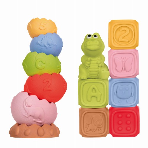 Zdjęcie produktu - 0 Tullo 3w1 Montessori Sensoryczny zestaw edukacyjny 6m+, 13 szt.