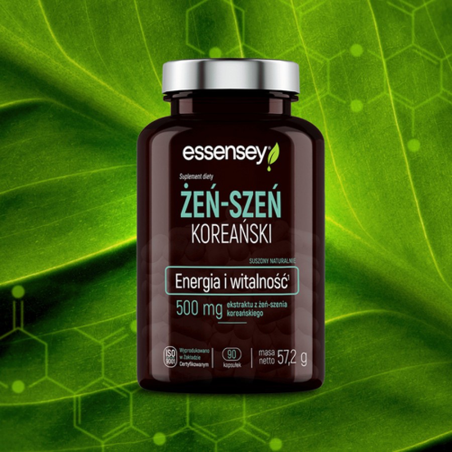 Zdjęcie produktu - 2 Essensey Żeń-Szeń Koreański 500 mg, 90 kaps.