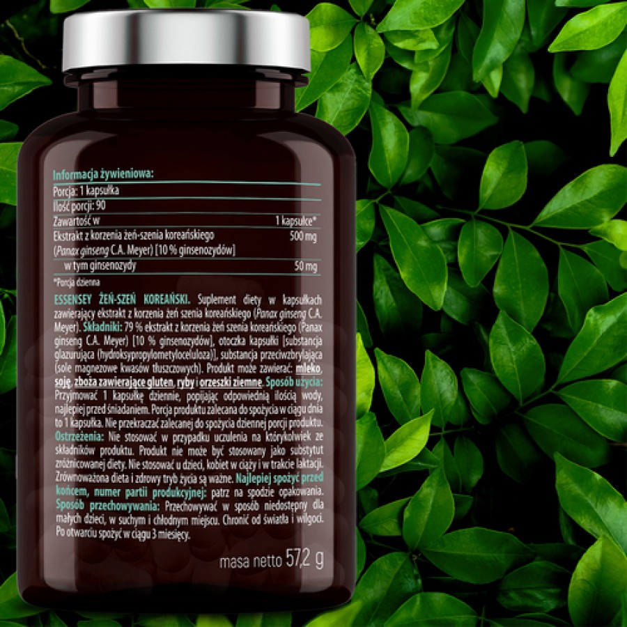 Zdjęcie produktu - 4 Essensey Żeń-Szeń Koreański 500 mg, 90 kaps.