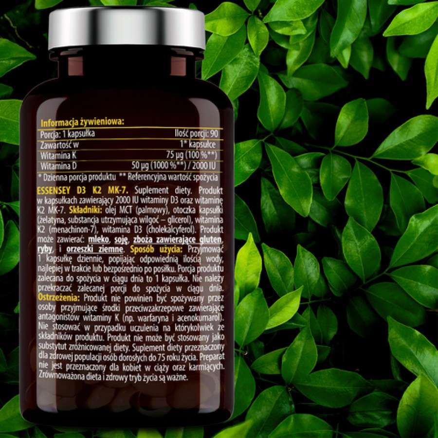 Zdjęcie produktu - 4 Essensey Witamina D3 + K2 MK-7, 90 kaps.