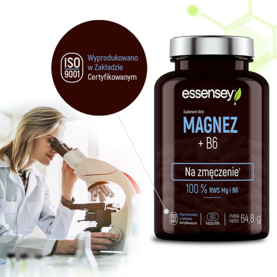 Miniaturka artykułu - #0 Essensey Magnez + Witamina B6, 90 kaps.
