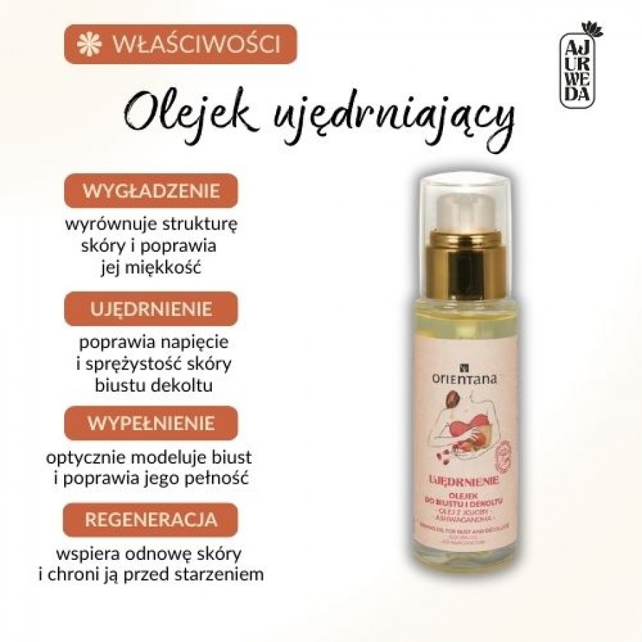 Miniaturka artykułu - #0 Orientana Olejek do biustu i dekoltu z olejem jojoba i ashwagandhą, 30 ml