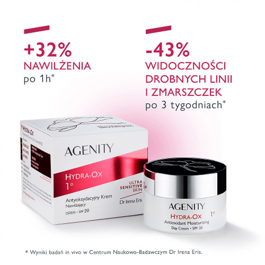 Miniaturka artykułu - #0 Agenity Hydra-Ox Antyoksydacyjny krem nawilżający na dzień SPF 20, 50 ml