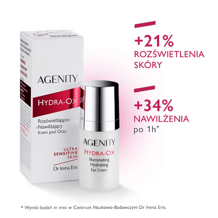 Zdjęcie produktu - 0 Agenity Hydra-Ox Rozświetlająco-nawilżający krem pod oczy, 15 ml