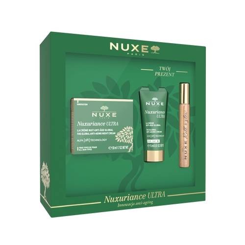 Miniaturka artykułu - #0 NUXE Zestaw Nuxuriance Ultra Krem przeciwstarzeniowy na noc, 50 ml+ Krem przeciwstarzeniowy na dzień, 15 ml + Rozświetlający olejek ze złotymi drobinkami, 8 ml