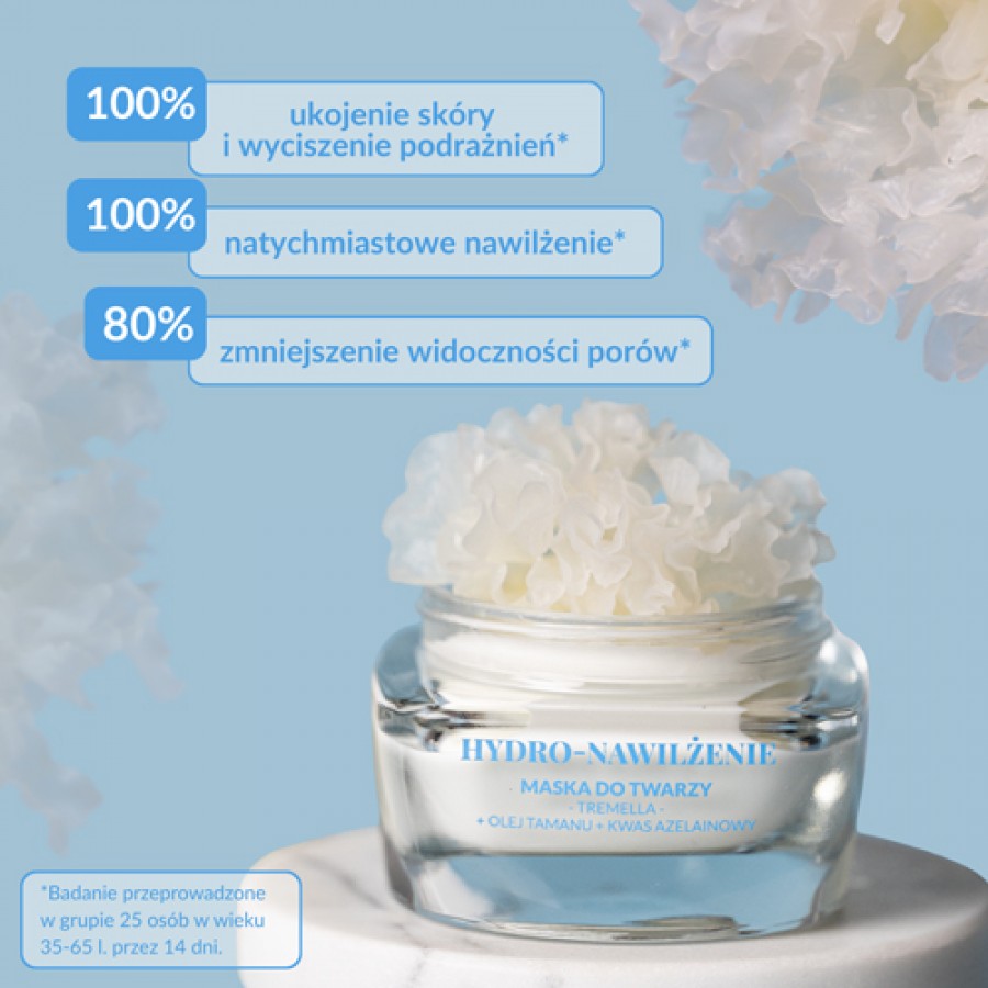 Miniaturka artykułu - #1 Orientana Hydro-Nawilżenie Maseczka łagodząca niedoskonałości Tremella Olej Tamanu Kwas Azelainowy, 50 ml