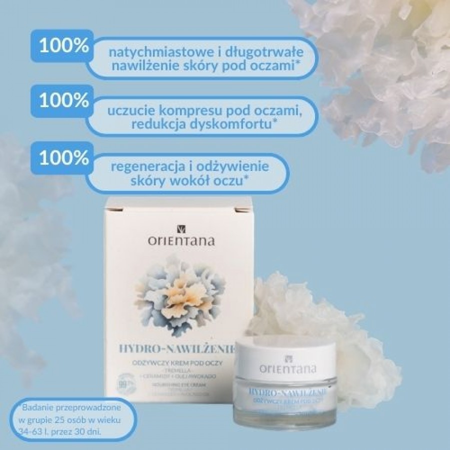 Miniaturka artykułu - #1 Orientana Hydro-Nawilżenie Tremella Ceramidy Olej awokado Odżywczy krem pod oczy, 15 ml