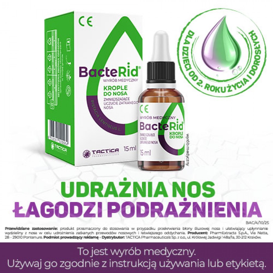 Miniaturka artykułu - #0 BacteRid krople do nosa, 15 ml