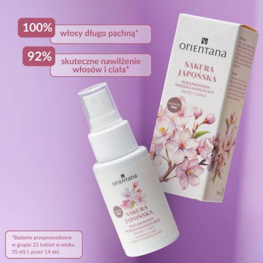 Miniaturka artykułu - #1 Orientana Sakura Japońska Perfumowana mgiełka nawilżająca do ciała i włos&oacute;w, 50 ml