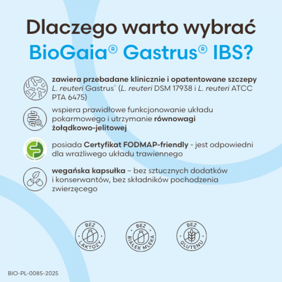 Miniaturka artykułu - #1 Biogaia Gastrus IBS, 60 kaps.