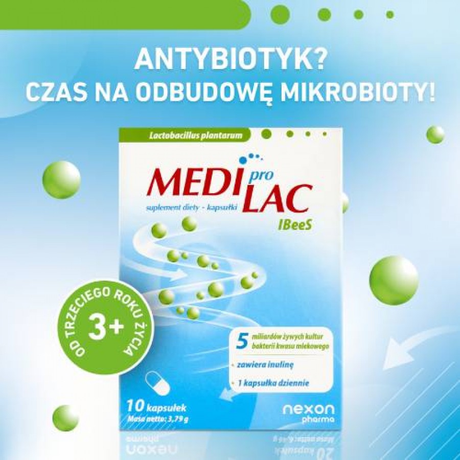 Miniaturka artykułu - #1 Mediprolac IBeeS probiotyk + prebiotyk, 10 kaps.