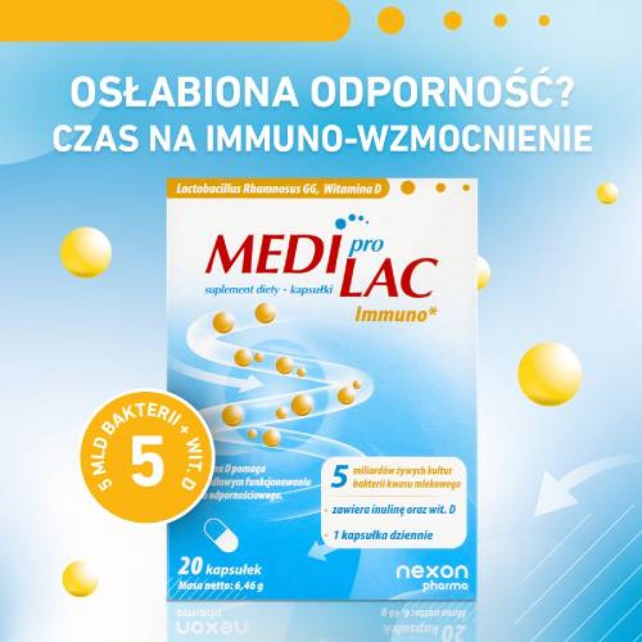 Miniaturka artykułu - #1 Mediprolac Immuno Probiotyk, 20 kaps.