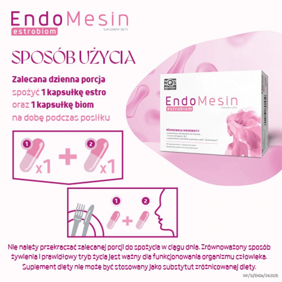 Zdjęcie produktu - 4 EndoMesin Estrobiom, 30 kaps estro + 30 kaps. biom