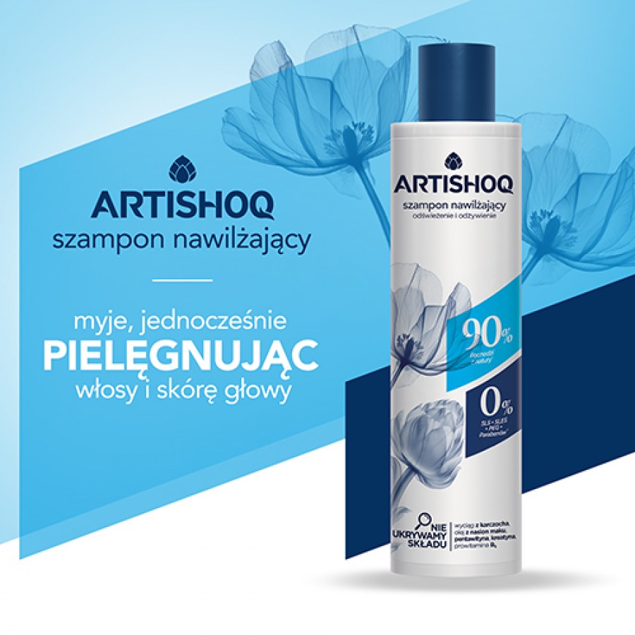 Miniaturka artykułu - #0 Artishoq Szampon nawilżający Odświeżenie i odżywienie, 200 ml