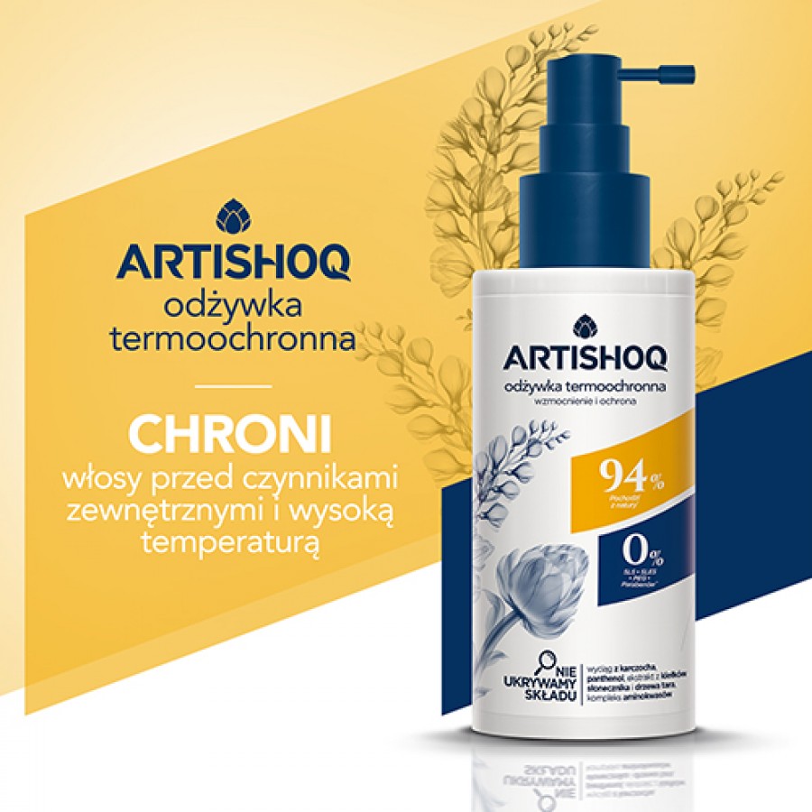 Miniaturka artykułu - #0 Artishoq Odżywka termoochronna do włos&oacute;w Wzmocnienie i ochrona, 130 ml
