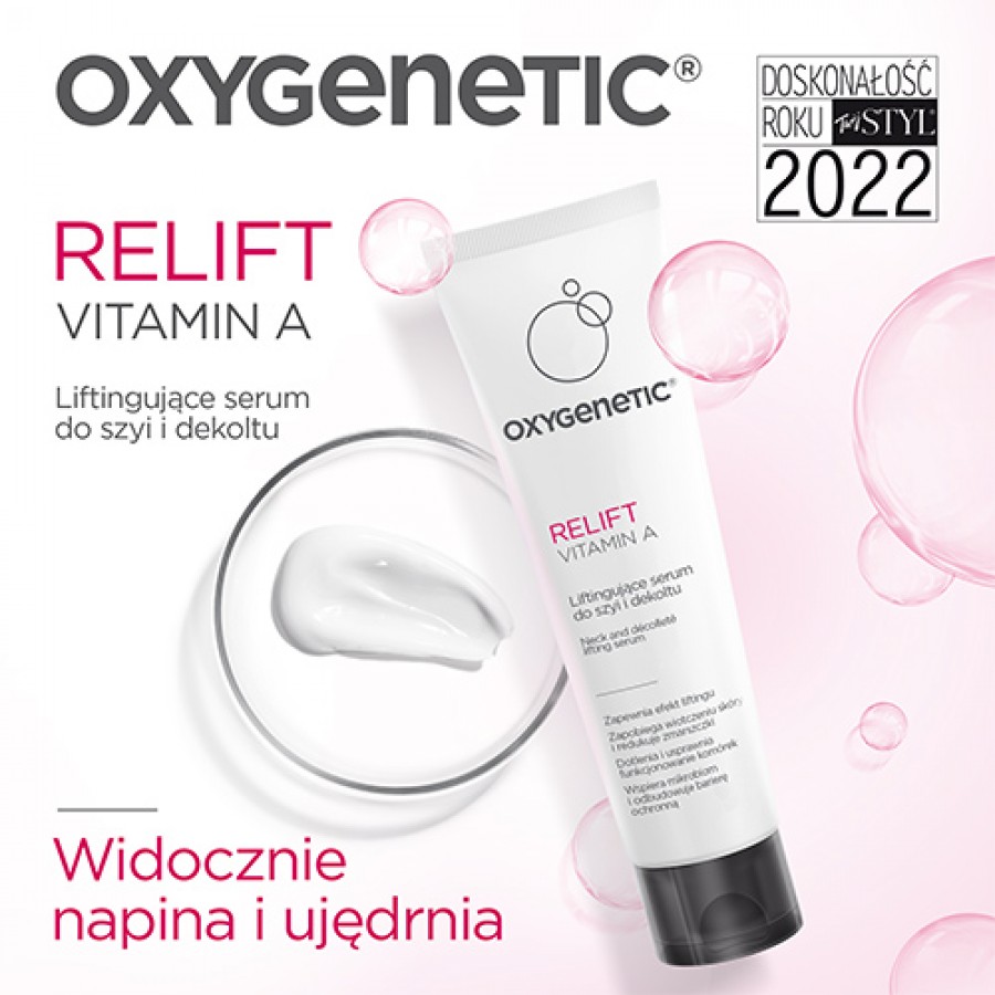 Miniaturka artykułu - #1 Oxygenetic Relift Vitamin A Liftingujące serum przeciwzmarszczkowe do szyi i dekoltu, 50 ml