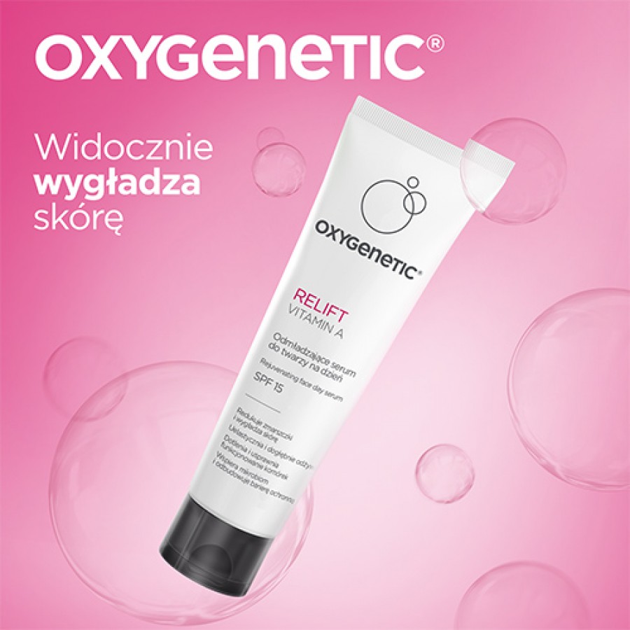 Miniaturka artykułu - #0 Oxygenetic Relift Vitamin A Odmładzające serum przeciwzmarszczkowe do twarzy na dzień SPF15, 50 ml