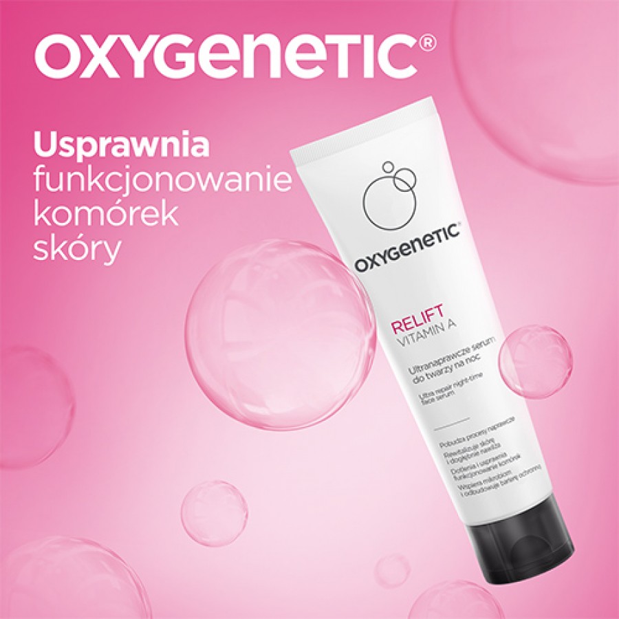 Miniaturka artykułu - #0 Oxygenetic Relift Vitamin A Ultranaprawcze serum przeciwzmarszczkowe do twarzy na noc, 50 ml