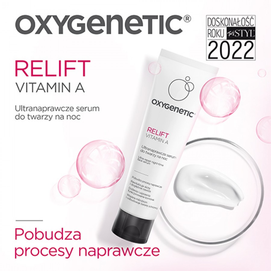Miniaturka artykułu - #1 Oxygenetic Relift Vitamin A Ultranaprawcze serum przeciwzmarszczkowe do twarzy na noc, 50 ml