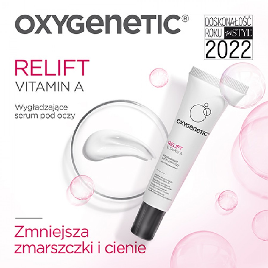 Miniaturka artykułu - #1 Oxygenetic Relift Vitamin A Wygładzające serum pod oczy na zmarszczki i cienie, 15 ml