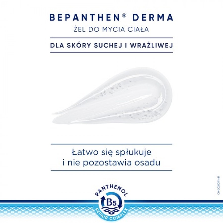 Zdjęcie produktu - 6 Bepanthen Derma Żel do mycia ciała do suchej i wrażliwej sk&oacute;ry, 400 ml