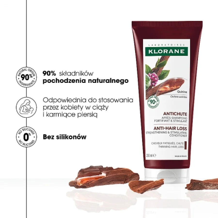 #1 – Klorane Odżywka wzmacniająca z chininą przeciw wypadaniu włos&oacute;w, 200 ml