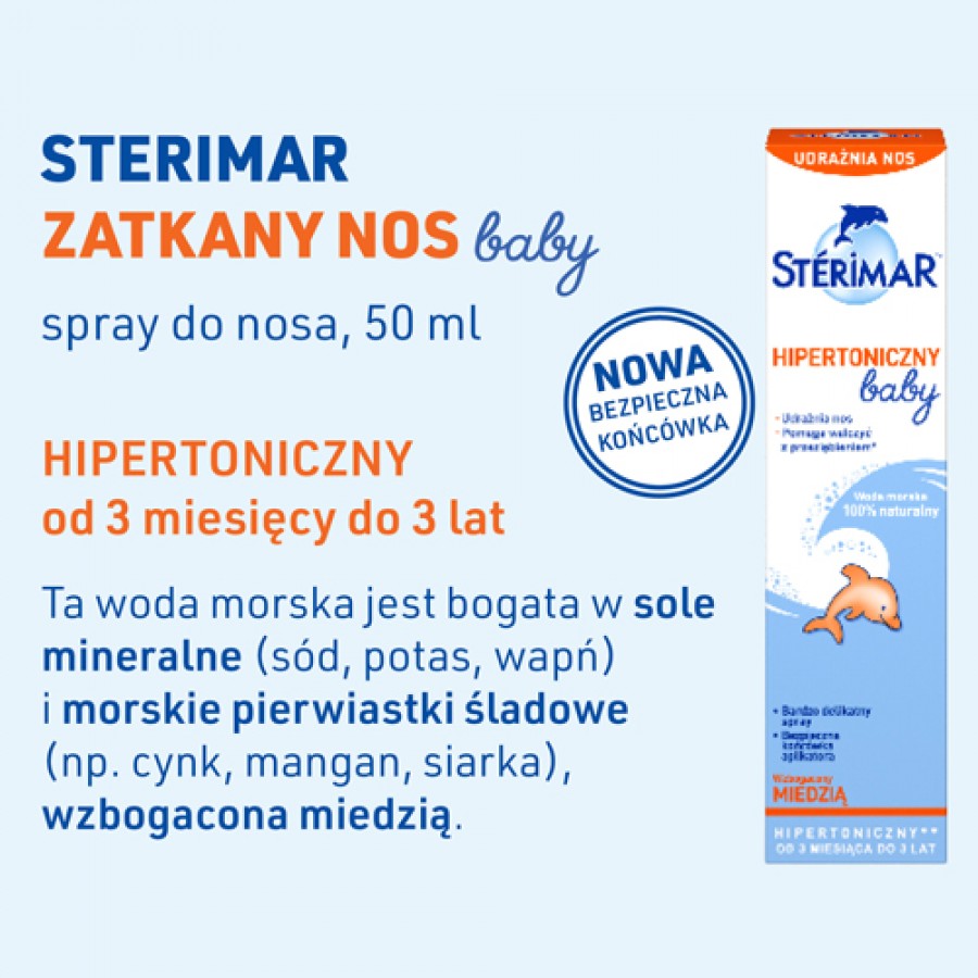 Miniaturka artykułu - #0 Sterimar Zatkany nos baby Spray do nosa dla dzieci, 50 ml