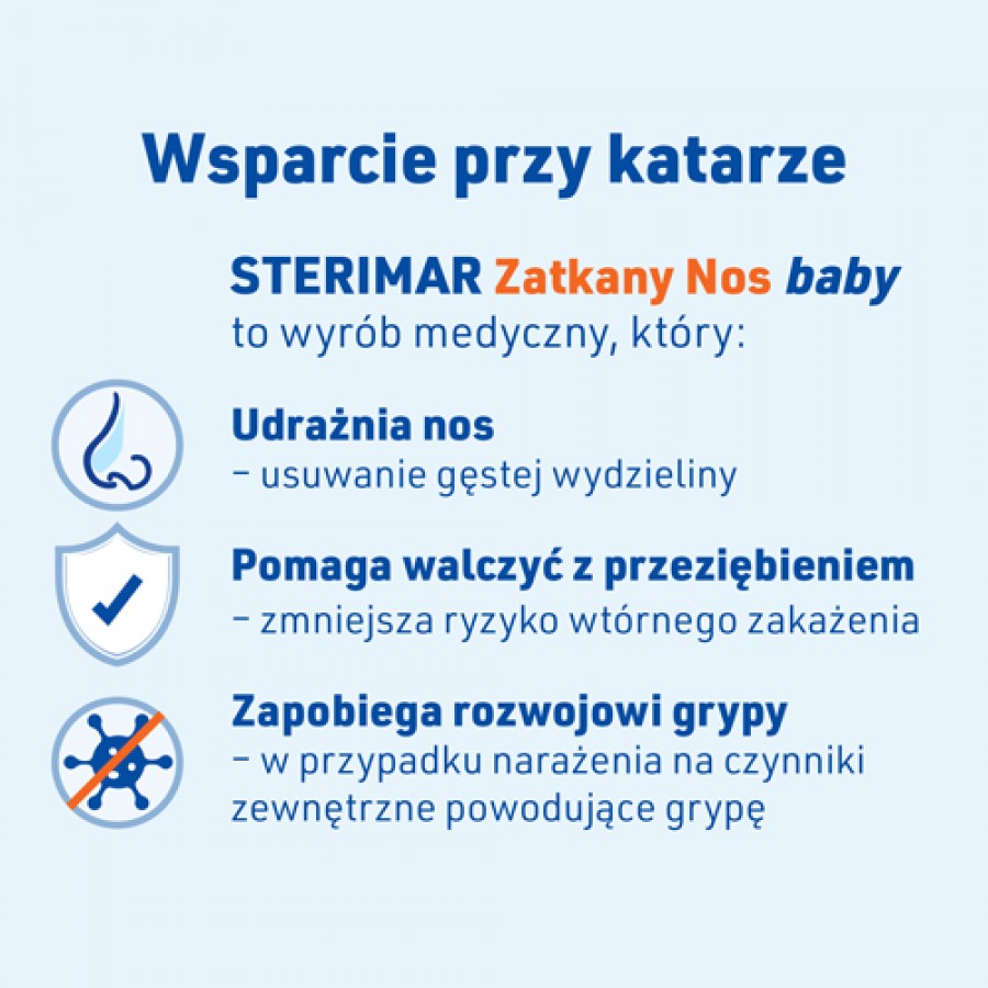 Miniaturka artykułu - #1 Sterimar Zatkany nos baby Spray do nosa dla dzieci, 50 ml