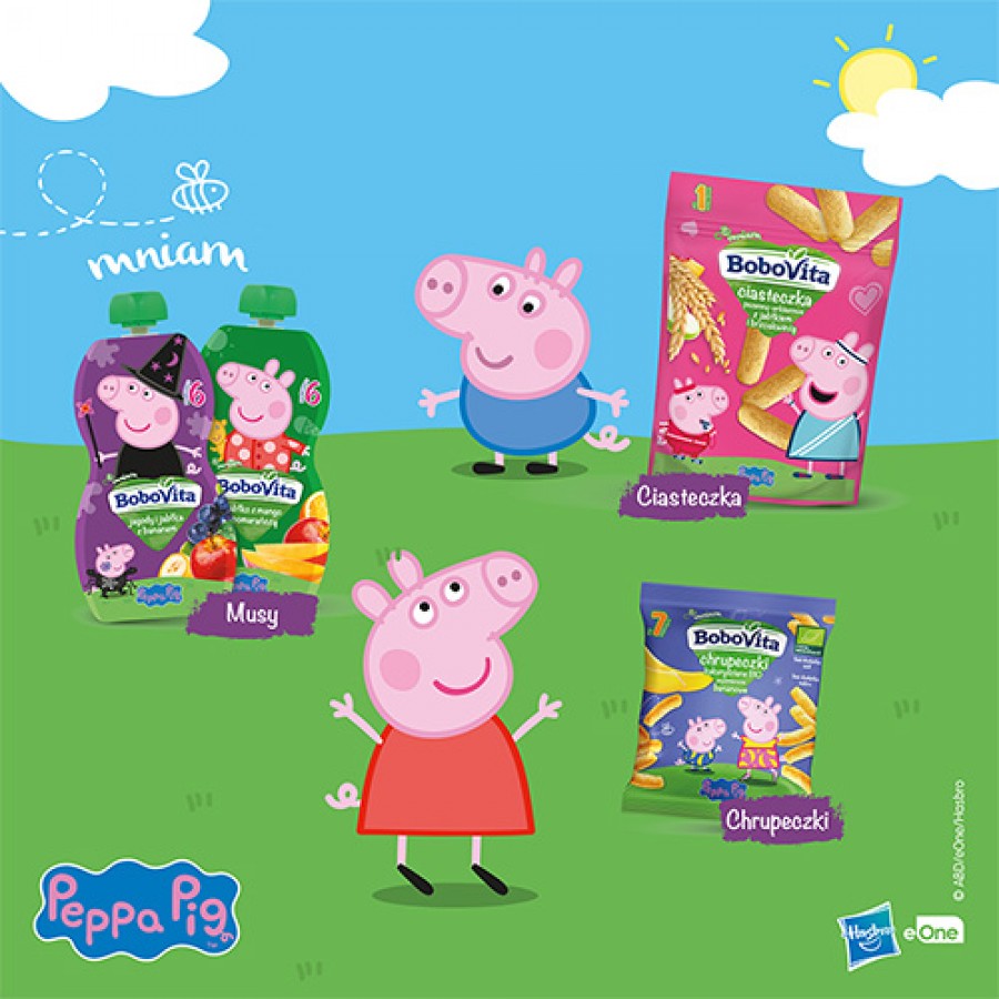 Miniaturka artykułu - #1 BoboVita Świnka Peppa Mus jabłko i truskawki z bananem po 6 miesiącu, 100 g