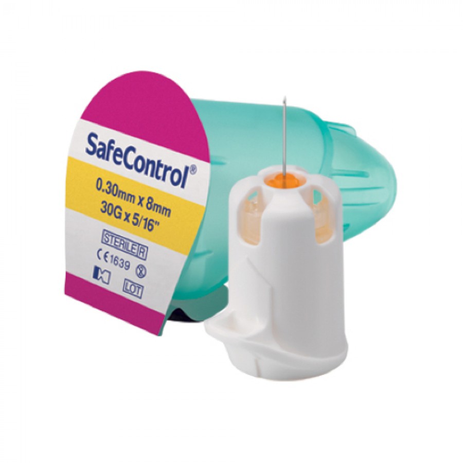 Miniaturka artykułu - #0 Unifine SafeControl 8 mm 30G 0.30 mm Bezpieczna igła do wstrzykiwacza z podw&oacute;jną ochroną, 100 szt.