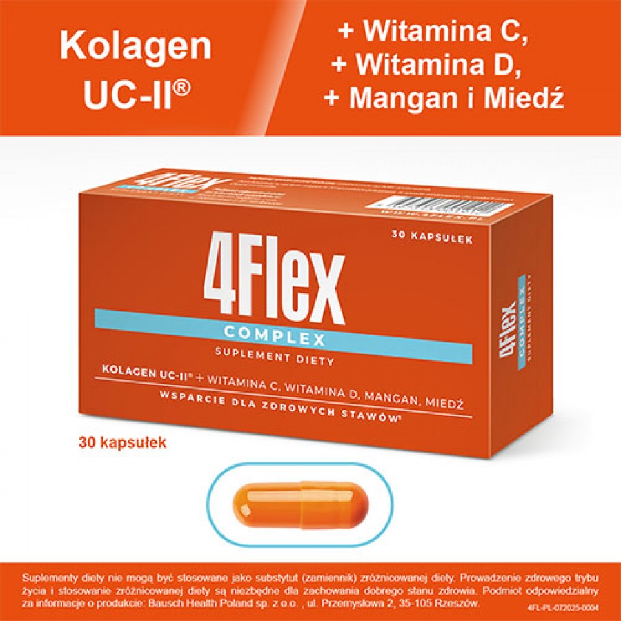 Miniaturka artykułu - #1 4Flex Complex, 30 kaps. - suplement diety z kolagenem