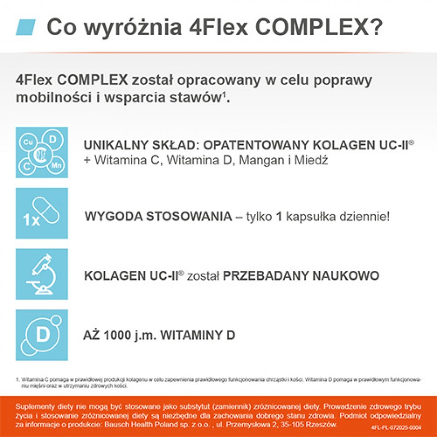 Zdjęcie produktu - 4 4Flex Complex, 30 kaps. - suplement diety z kolagenem