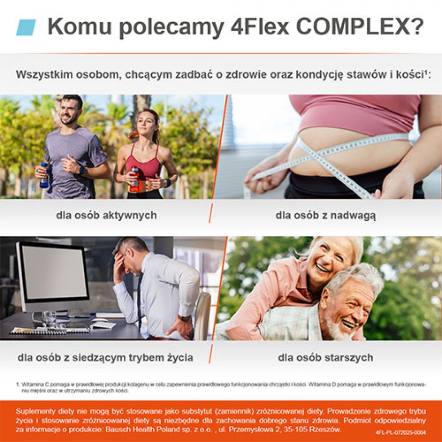 Zdjęcie produktu - 6 4Flex Complex, 30 kaps. - suplement diety z kolagenem